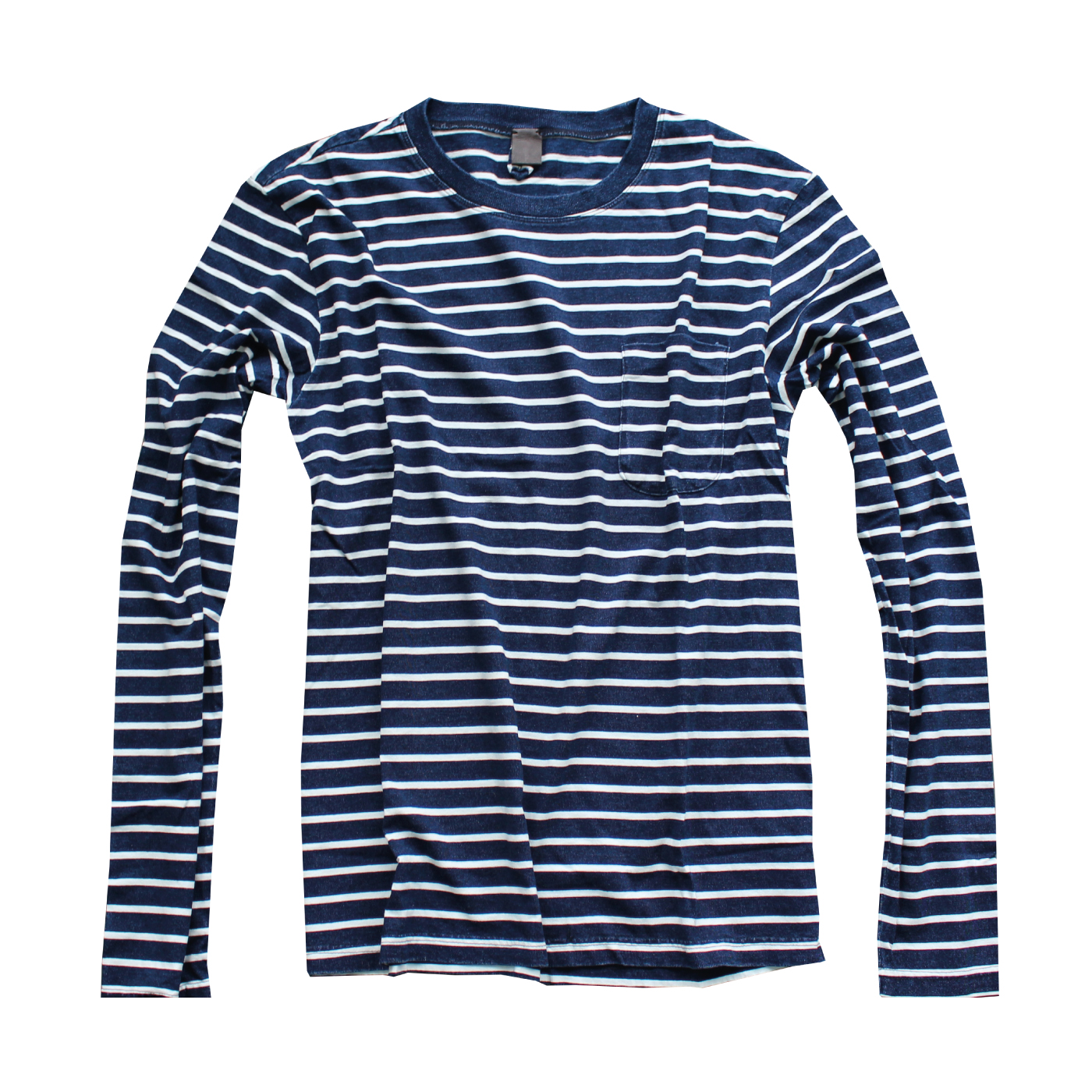 Warhol-indigo-paris-vintage-yarn-dye-stripe-long-sleeve-t-shirt
